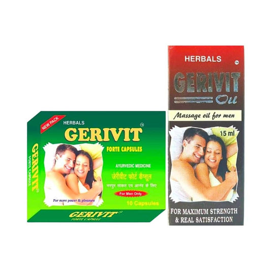 100% Satisfaction Herbals Gerivit Forte Capsule &amp; Oil (Combo Pack) For early ejaculation treatment