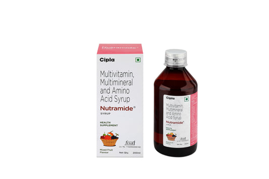 Cipla Kids Nutramide Syrup Mixed Fruit: Buy bottle of 200.0 ml Syrup at best price in India | healthaim pharmacy