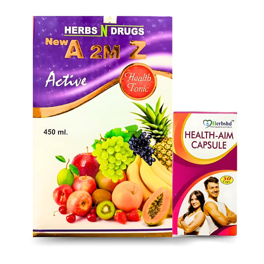 Ayurvedic A 2M Z Active syrup for healthy life & Best weight gain immunity boosts Ayurvedic Health Aim Capsule