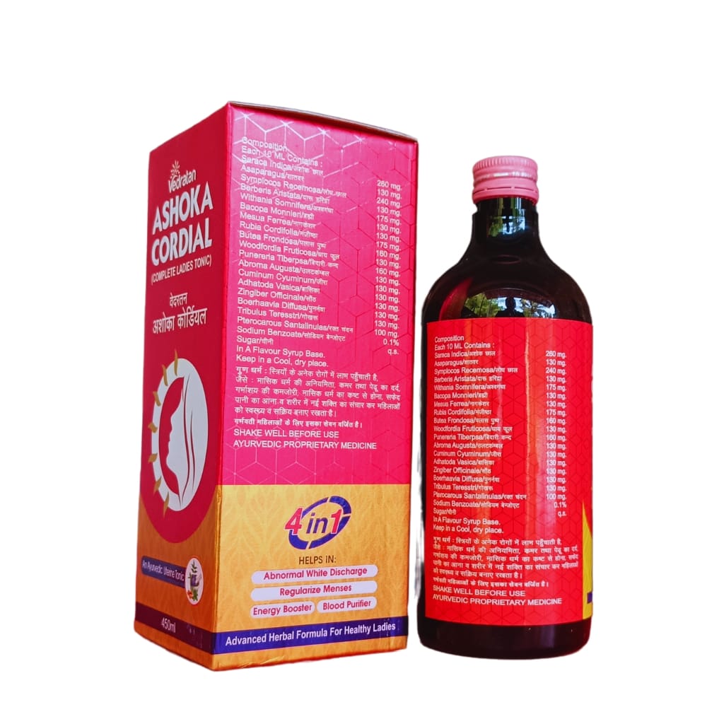 Ayurvedic Ashoka Cordial Syrup 450ml. (Pack Of 2)