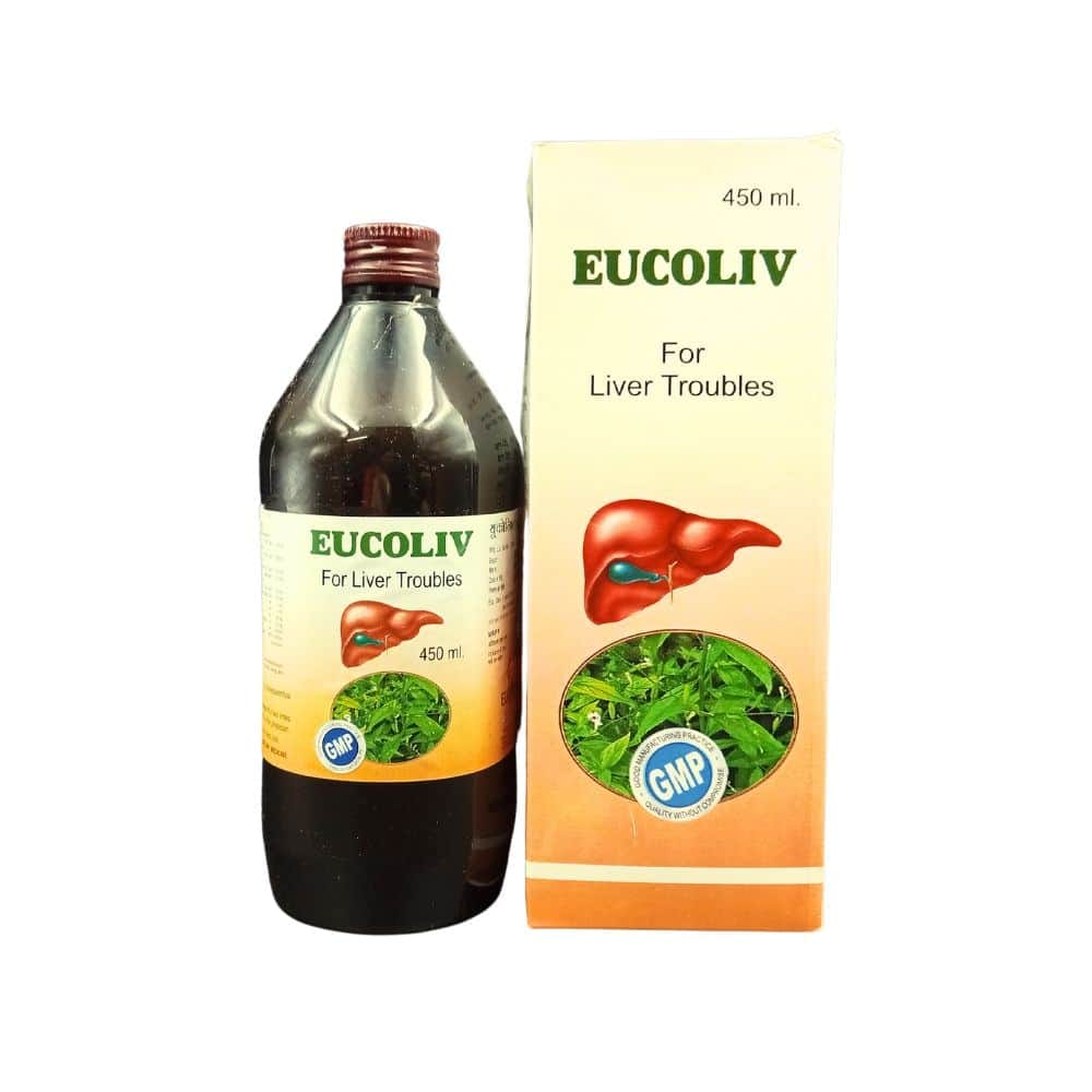 Ayurvedic Eucoliv liver Syrup 450ml. ( pack of 2 )