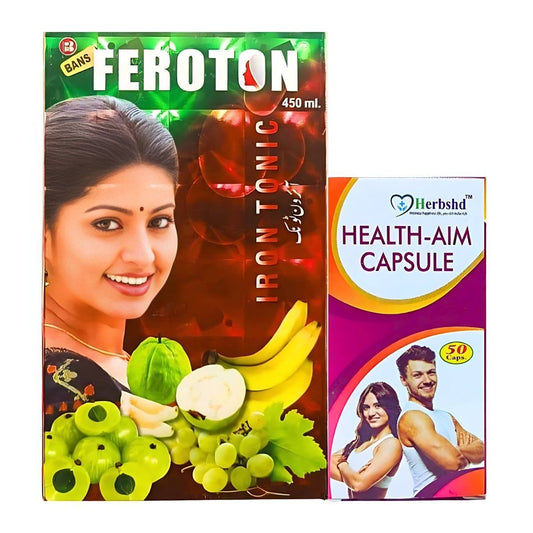 Ayurvedic Feroton Iron Tonic & Health-Aim Capsule Increases immunity