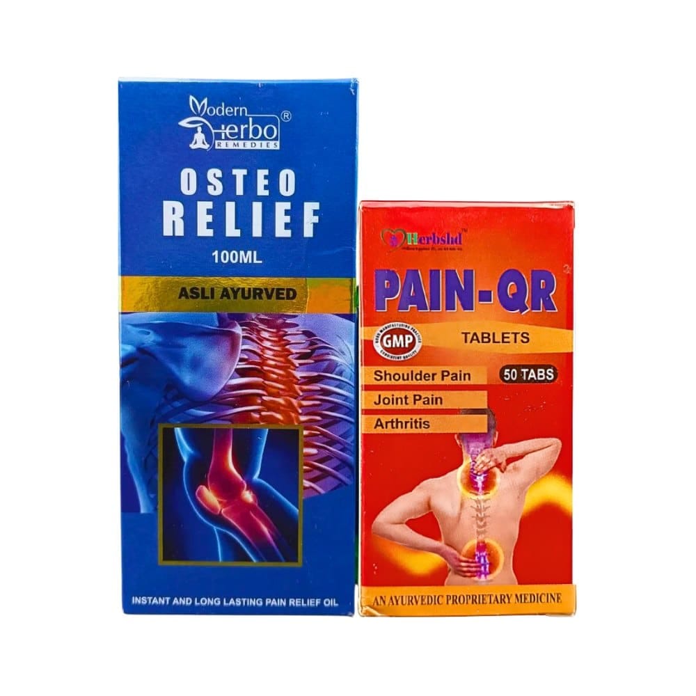 Ayurvedic Osteo Relief Oil &amp; Pain-Qr Tablet (Combo Pack)