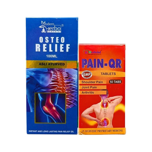 Ayurvedic Osteo Relief Oil &amp; Pain-Qr Tablet (Combo Pack)