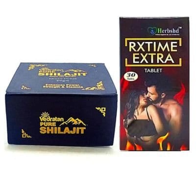 Ayurvedic pure Shilajit & Rxtime Extra Tablet (combo pack)