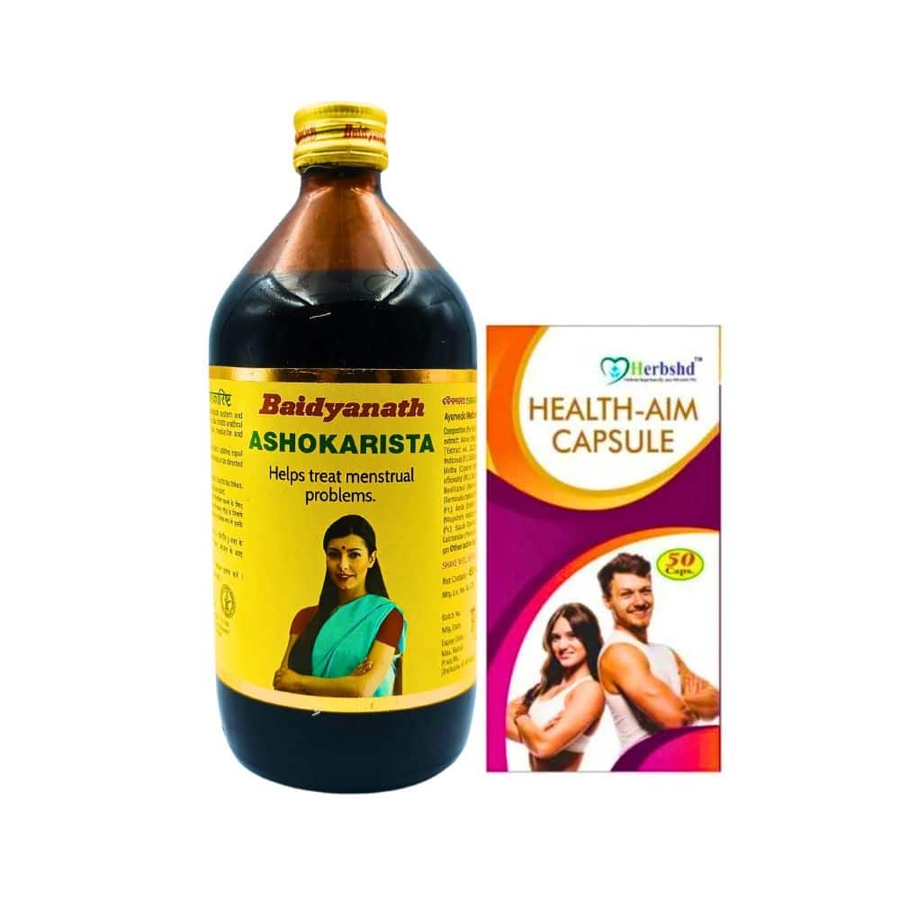 Baidyanath Ashokarista Tonic 450ml And Health Aim Capsule (Combo Pack)