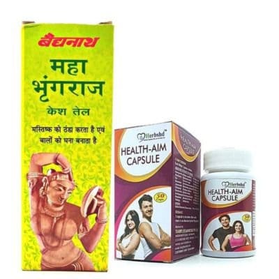 Baidyanath Maha Bhringraj Hair Oil & Health Aim capsule(combo)