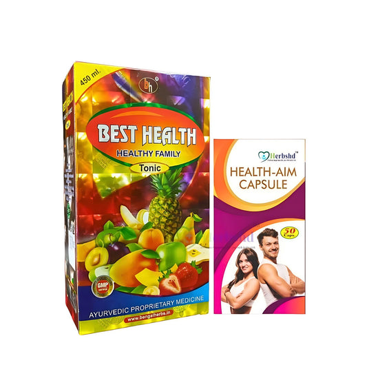 Best Weight Gainer Supplement Best Health Tonic 450ml  And Health-Aim 50 Capsule ( Combo)