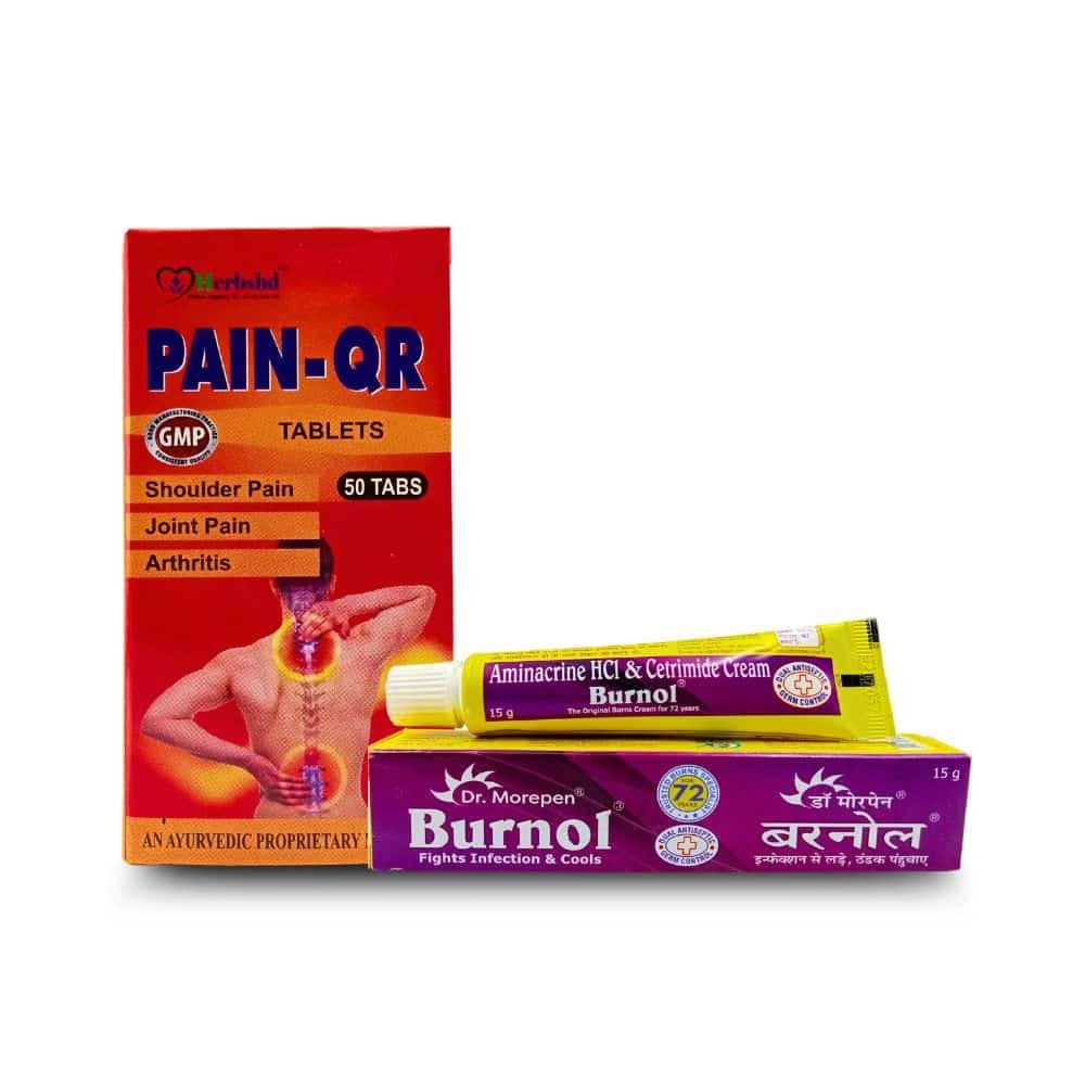 Burnol Cream 15g And Pain-QR Tablets 50 tab (Combo)