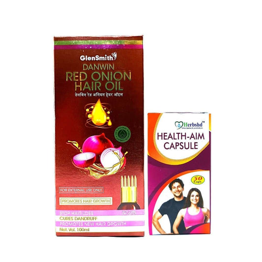 Best Oil for hair loss and regrowth Danwin Red Onion Hair Growth Hair Oil And Health Aim Capsule(combo)