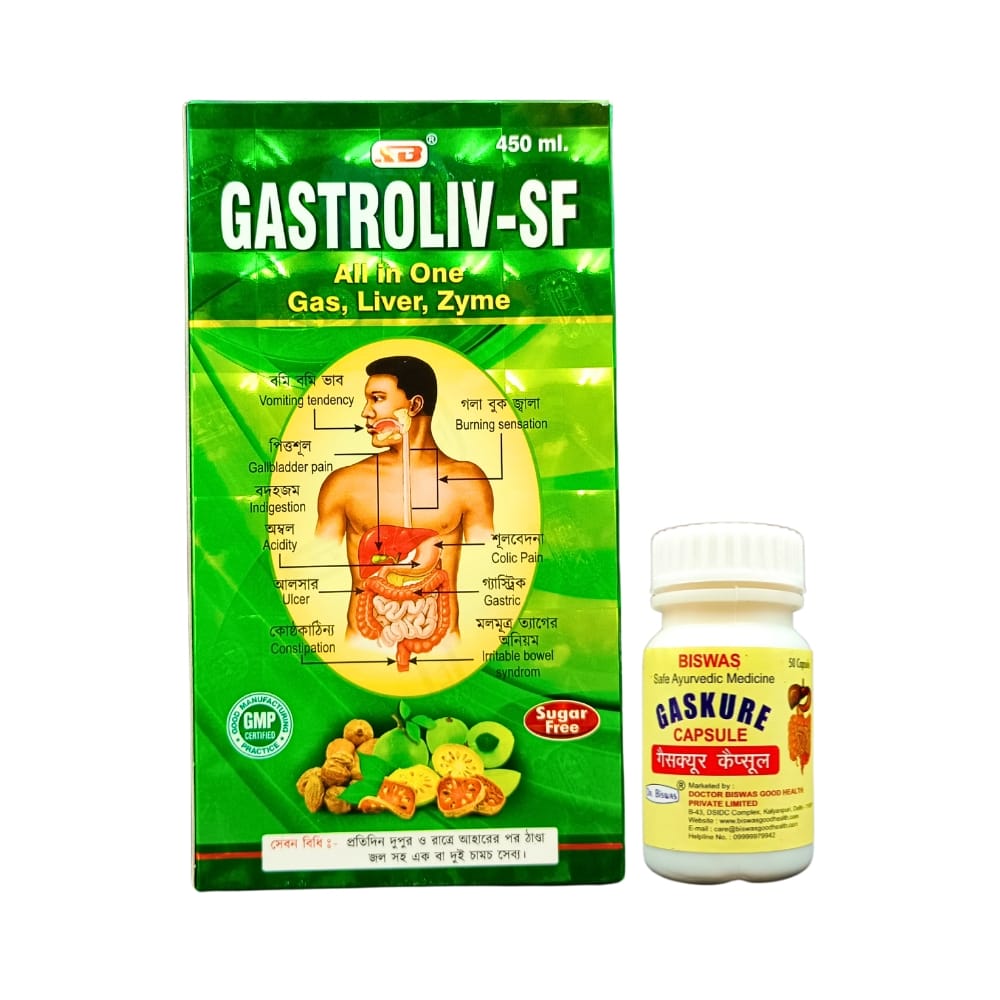 Gastroliv-SF Syrup & Gaskure Capsule (Combo Pack)