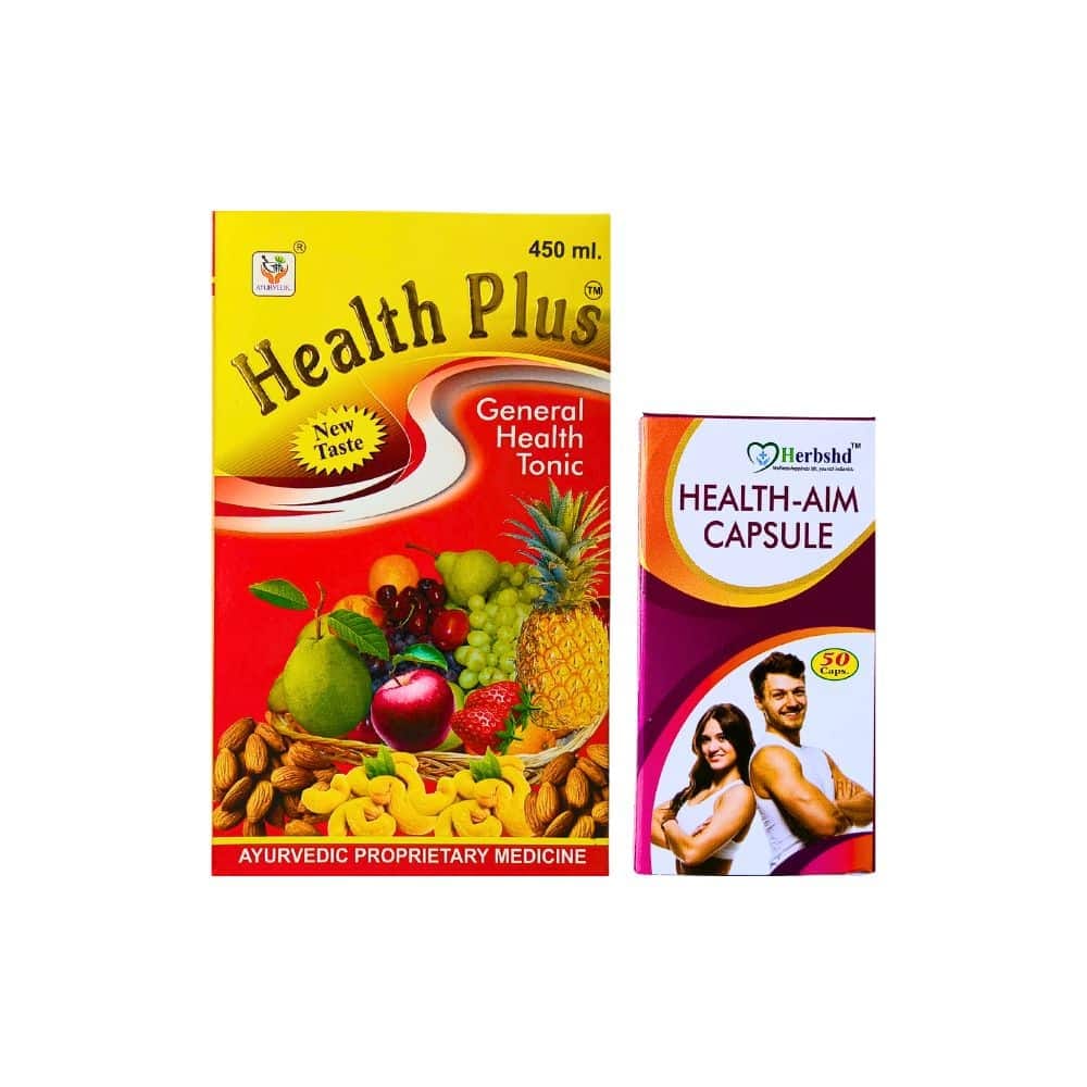 Ayurvedic Health Plus Tonic &amp; Health-Aim Capsule (Combo Pack)