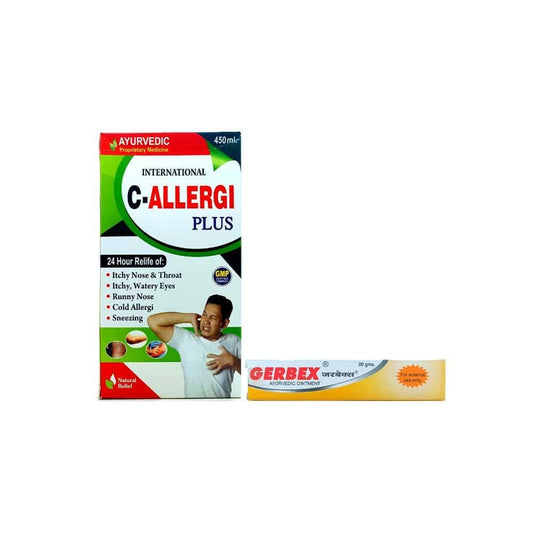 Ayurvedic C-Allergi Plus Syrup &amp; Garbex Ointment Combo ( packof 2 )