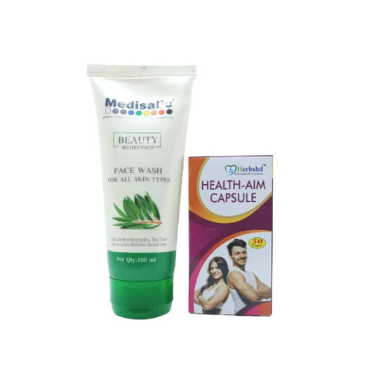 Medisalic Face Wash &amp; Health- Aim Capsule Combo For Flawless skin