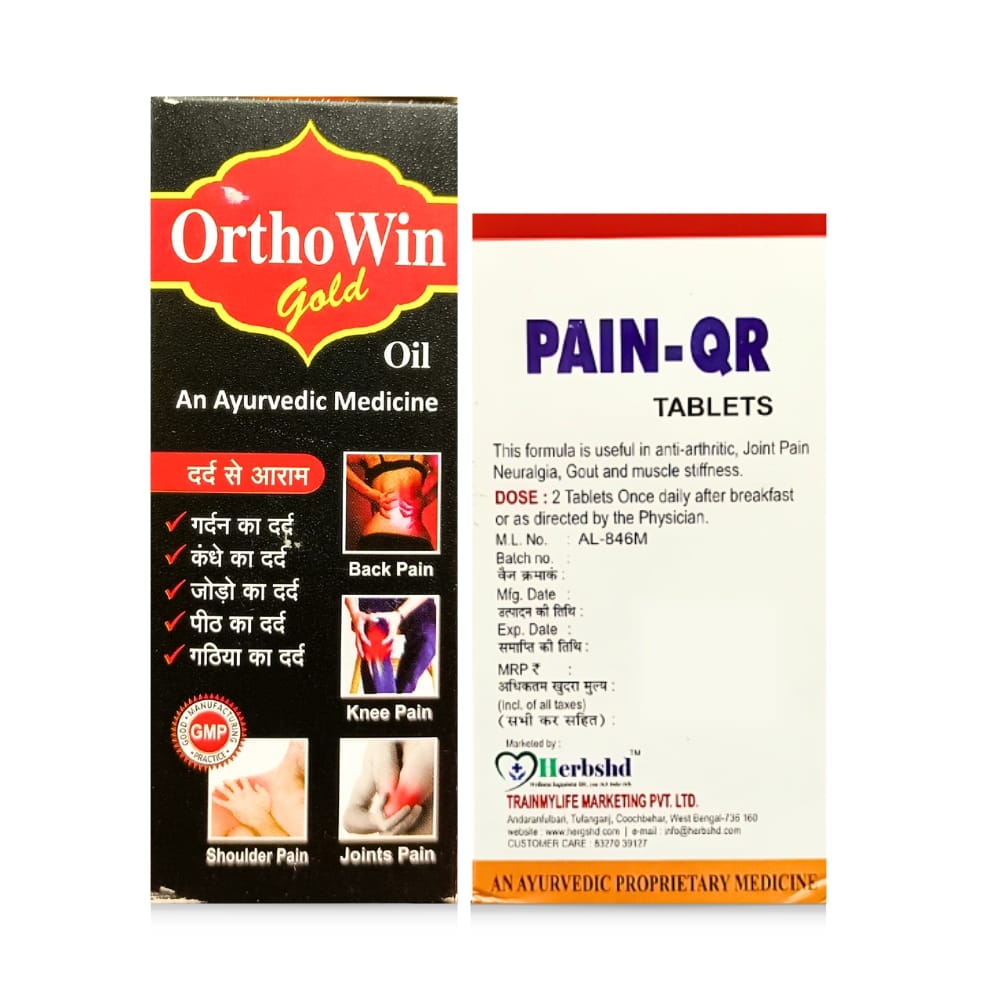 Ayurvedic Pain QR 50'Tablet & Ortho Win Gold Oil 60ml.