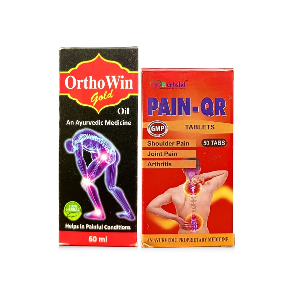 Ayurvedic Pain QR 50'Tablet & Ortho Win Gold Oil 60ml.