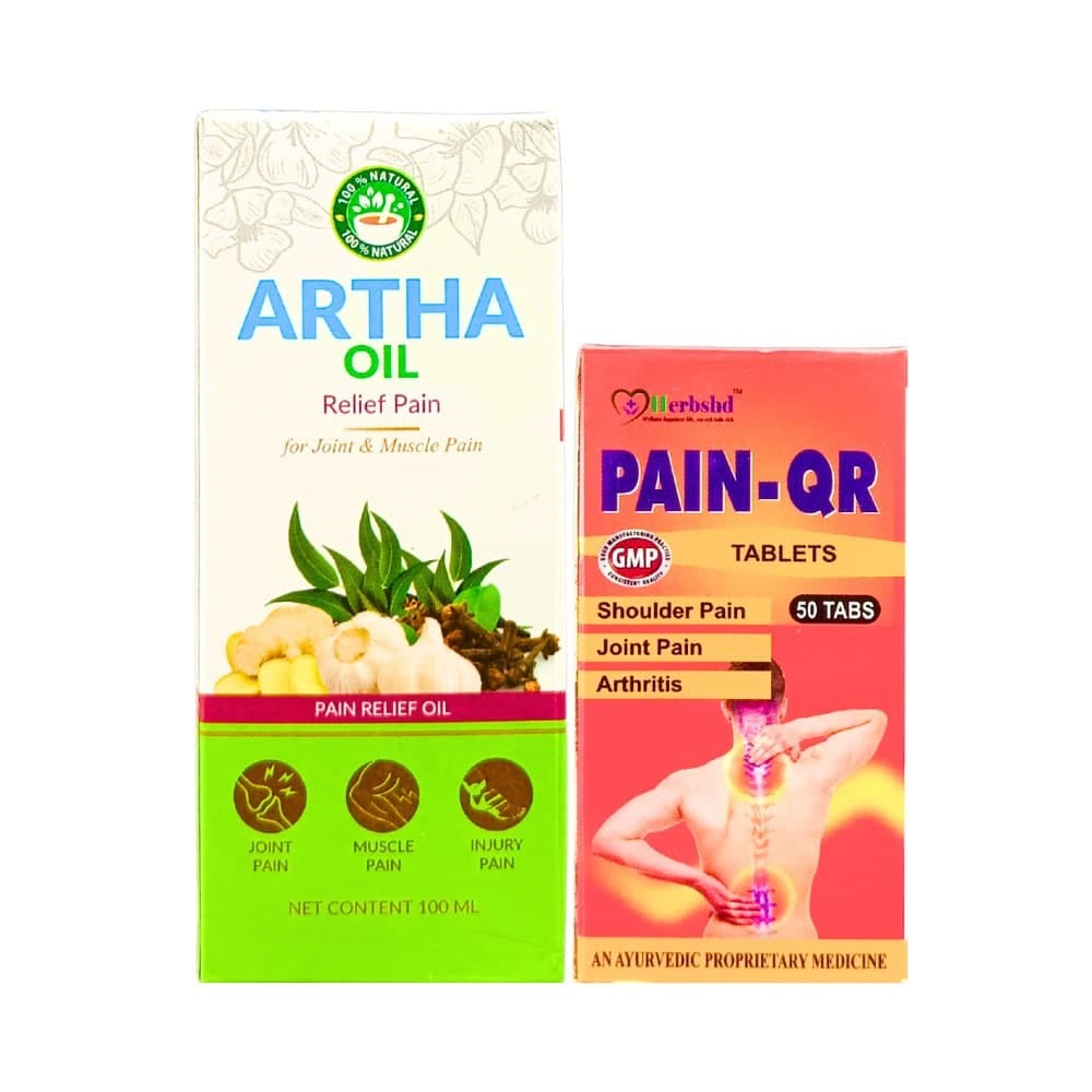 Pain Relief Artha Oil &amp; Pain-QR Tablet (Combo Pack)