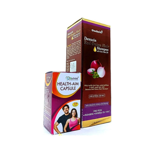 Best Hair fall Reduce Red Onion Shampoo And Weight gainer health aim Capsule