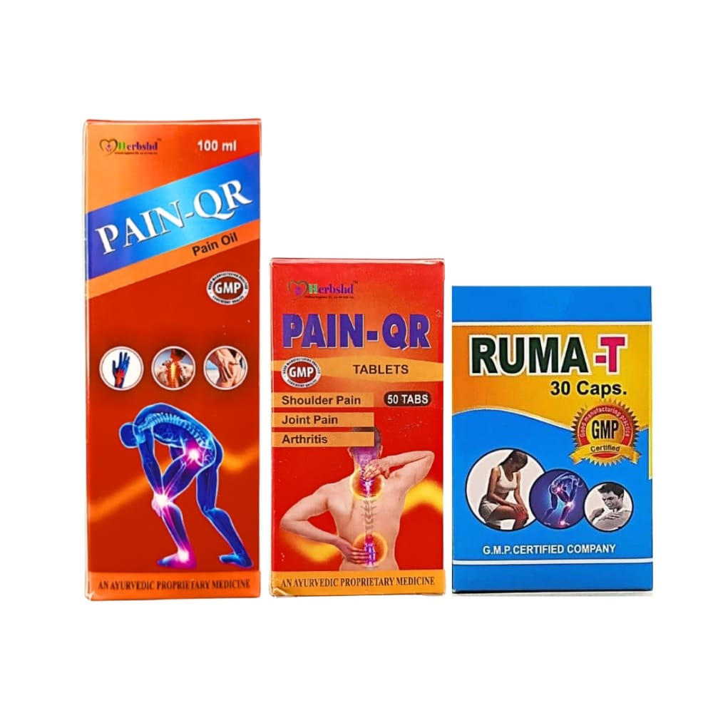 Pain Relief Ruma-T Capsule Pain-QR Tablet & Oil (Combo Pack)