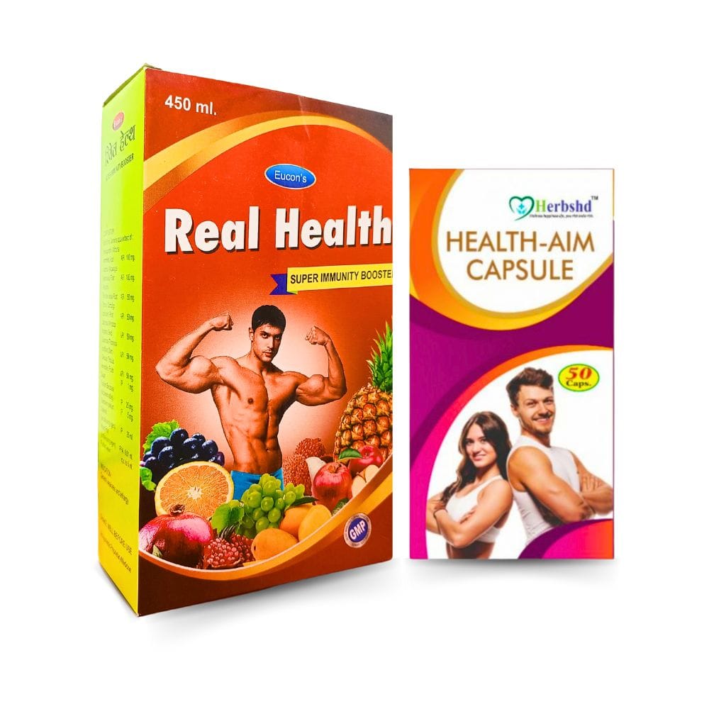 Super Immunity Booster Real Healt Tonic &amp; Health Aim Capsule (Combo Pack)