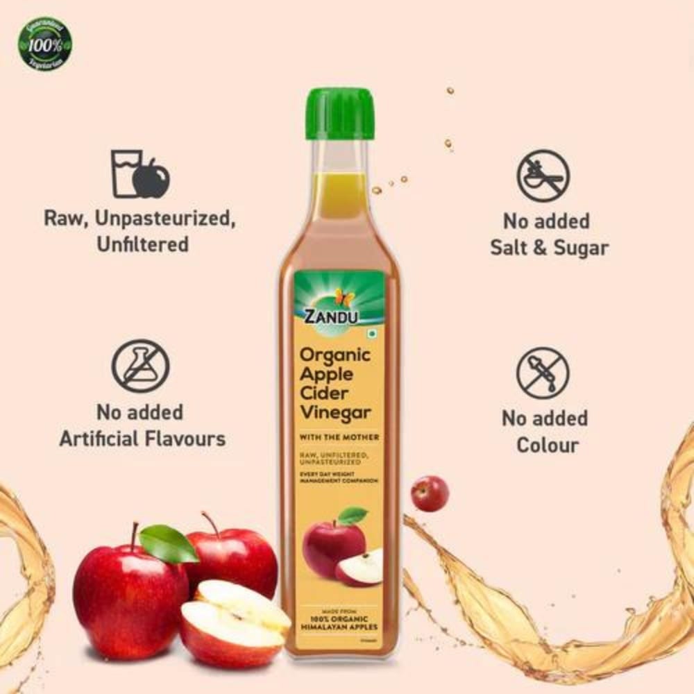 Zandu Organic Apple Cider Vinegar With Mother (500ml)