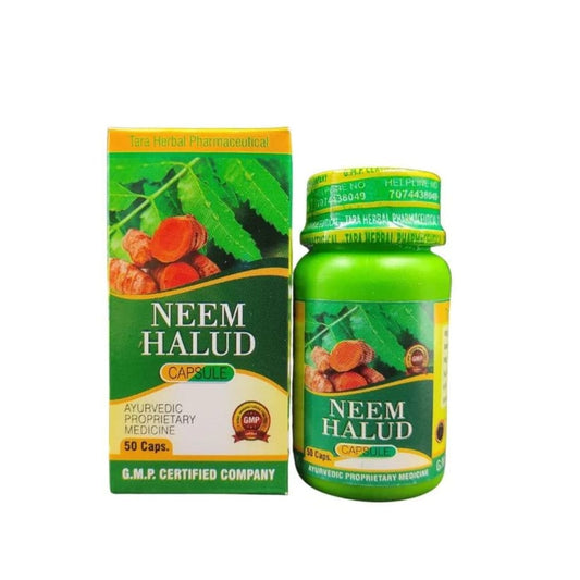 Ayurvedic Neem Halud Capsules for Skin & Liver Health - 50 Caps (pack of 2)