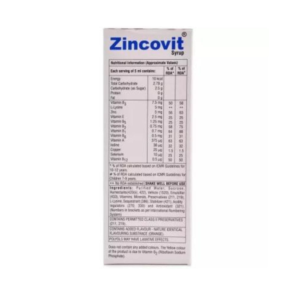 Zincovit Multivitamin & Multimineral Syrup | Helps Build Immunity